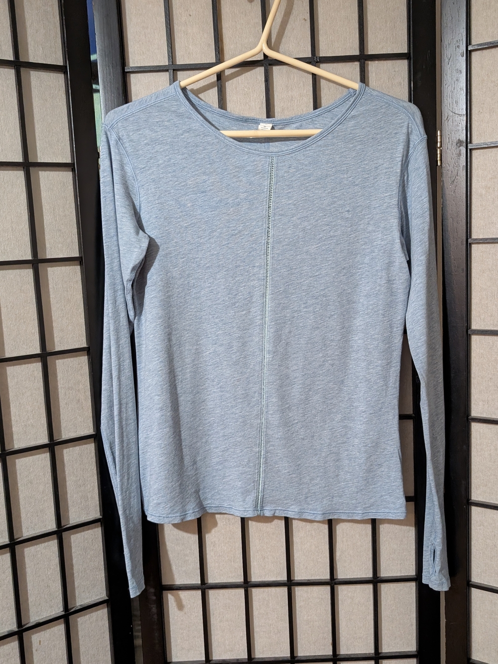 lululemon athletica Heathered Light Blue Long Sleeve Crew